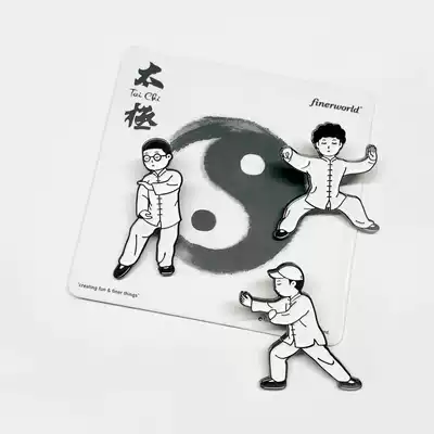 finerworld original design Chinese style kung fu series Tai Chi badge jewelry Zen metal brooch