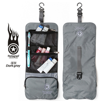 pentagram five-pointed star men and women general outdoor travel mountaineering storage lightweight wash bag Black multi-color