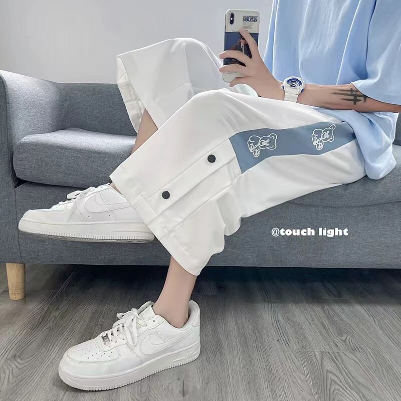 Buttoned Cropped Pants Men's Summer Trendyy Loose Sports Pants Trendyy Brand Casual Basketball Pants Trendyy Versatile Large Pants Buttoned Cropped Pants Men's Summer Trendyy Loose Sports Pants Trendyy Brand Casual Basketball Pants Trendyy Versatile Large Pants