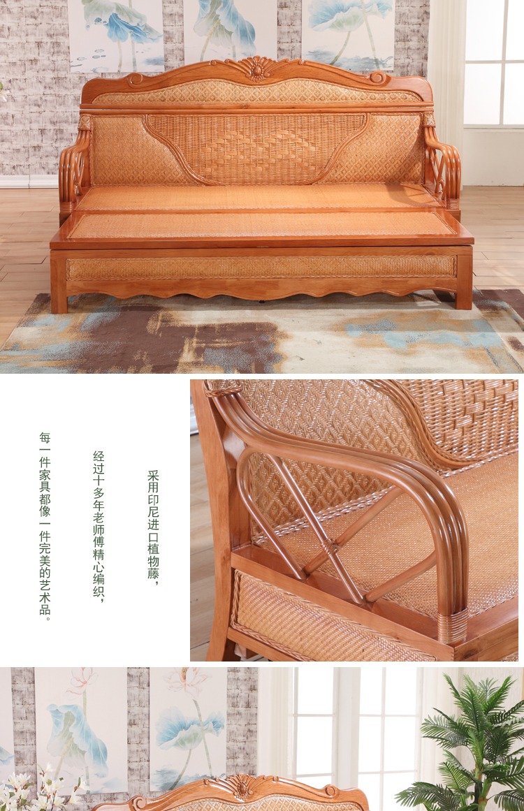 Đúng chaise longue mây giường mây sofa mây sofa giường sofa đẹp ghế chaise góc ghế mây miễn phí vận chuyển 6055 - Ghế sô pha ghế sofa nỉ