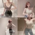 Người nổi tiếng trên mạng truyền hình trực tiếp quần áo ăn ảnh lớn đỉnh cao với ngực nữ mỏ neo vẻ đẹp sexy lưng giả áo yếm hai mảnh mặc ngoài - Áo ba lỗ
