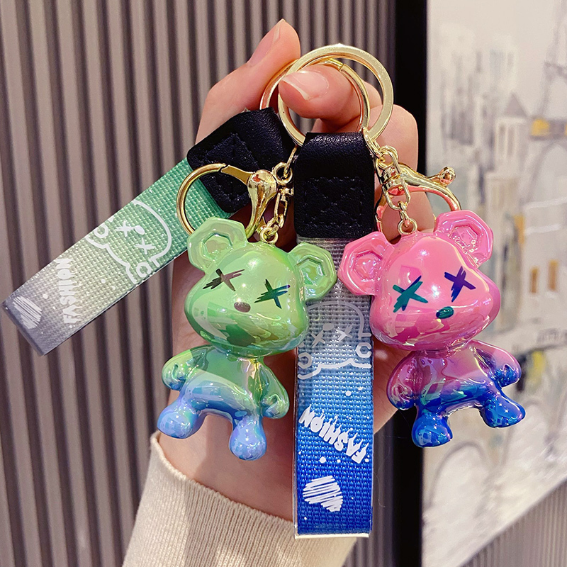 Chameleon Gradient Graffiti Bear Car Keychain Exquisite Creative Keychain Pendant for Women, Couples, Men, and Backpack Decoration Chameleon Gradient Graffiti Bear Car Keychain Exquisite Creative Keychain Pendant for Women, Couples, Men, and Backpack Decoration