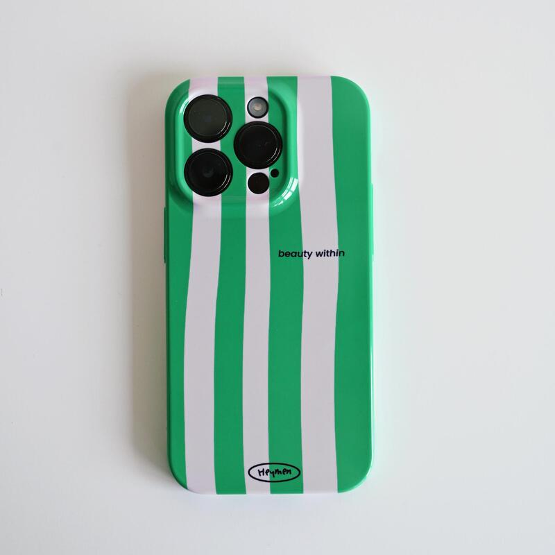 Heymen Black Gate Inner Beauty Green Stripe Film Hard Shell Glossy iPhone Apple Android Phone Case Heymen Black Gate Inner Beauty Green Stripe Film Hard Shell Glossy iPhone Apple Android Phone Case