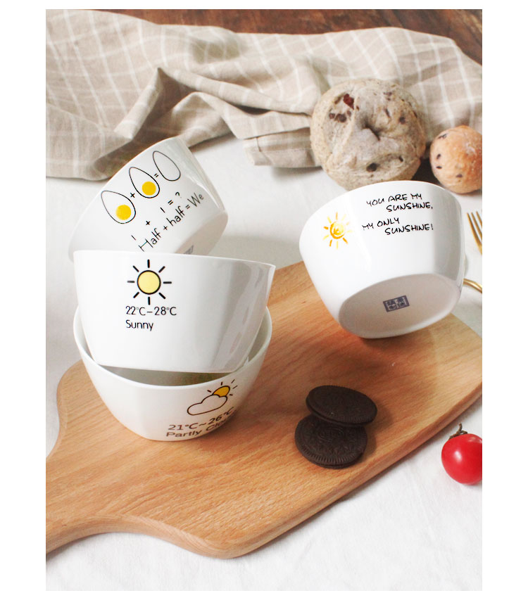 Lovely creative trill web celebrity rainbow such to use individual move students eat dishes suit tableware ceramic bowl of household
