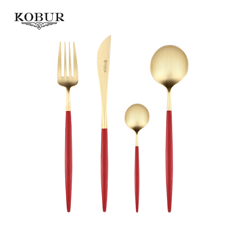 Coplatin Amanda Resin Handle West Tableware Nordic Ins304 Stainless Steel Spoon Western Dinner Set Steak Cutter Fork