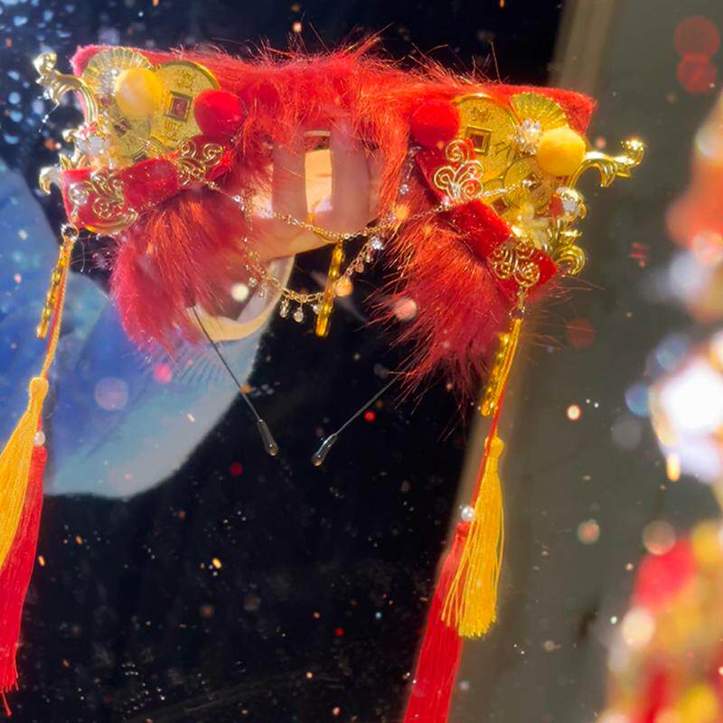 新年小财神君 cosplay 古风国风红金喜庆可爱毛绒招财猫耳兽耳头饰发夹，让你变身吸睛小财神！-lolita洛丽塔配饰小物-淘宝好物网
