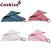 Baby Tooth Gum Beech Wood Ring Tooth Ring Baby Grinders Teeth Practice Toy Spat Towel