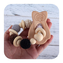 Baby DIY Creative Beech Cartoon Animal Toy Tooth Rubber Hand Ring New Owl Silicone Bites Tooth Grinding Tooth