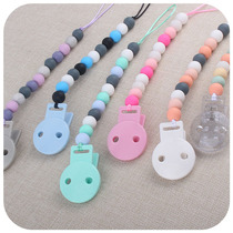 Amazon New Baby Supplies Baby Pacified Silicone Bead Pacifier Anti-Drop Chain Baby Toy Plastic Nipple Clip