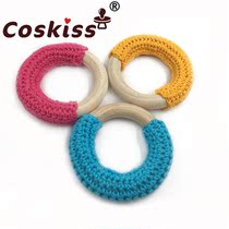 50mm crochet wood ring wool thread crochet hook needle round wood ring DIY grinding nipple chain necklace ornament accessories