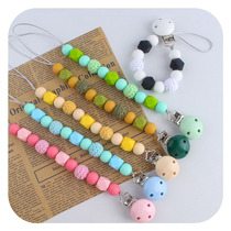 DIY Baby Supplies Grain and Pacifier Clips Toy Silicone Pacifier Chain Baby Grinding Tooth Gum Pacifier Chain Anti-Lose Chain