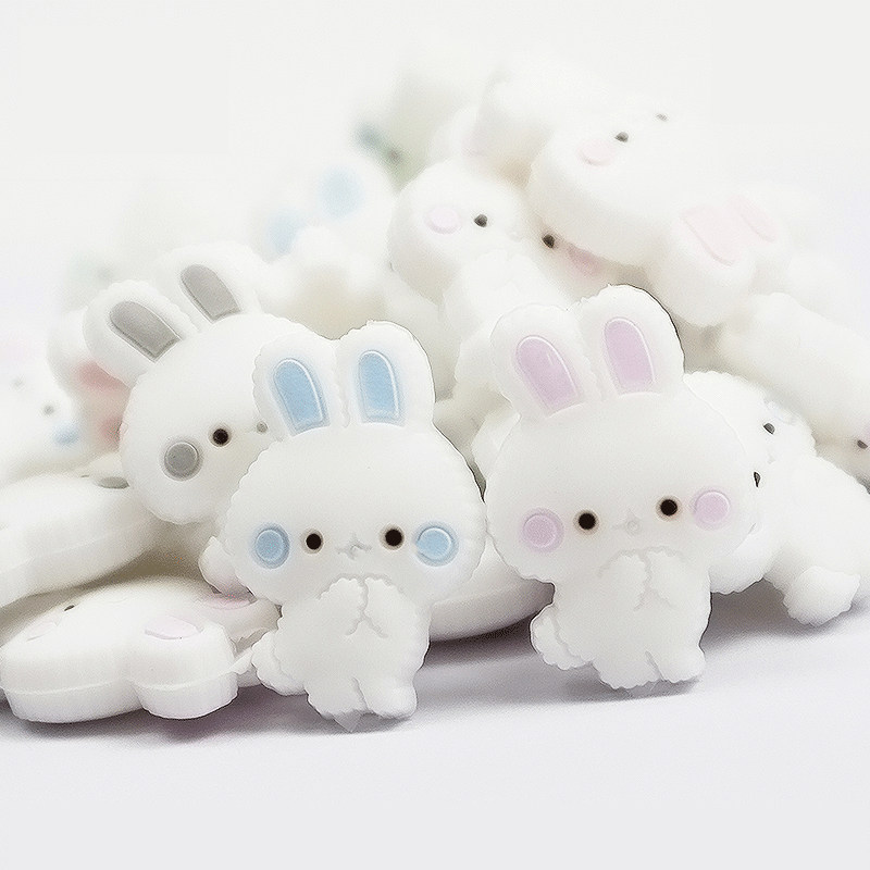 Mother & Baby Toys Silicone Bites Bite Le Baby Dentiel Gum Silicone Small Rabbit Grinders Dental teeth Tooth Holder loose beads
