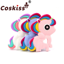 Coskiss cartoon animal tooth stick baby calming bite glue baby molars toy unicorn tooth gum