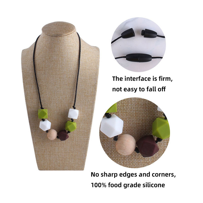 Foreign Trade Amazon Necklace New Baby Grinders Silicone Gel Big Anise Solid Teeth Instrumental Necklace With Chew Pendant Grinding Tooth Stick