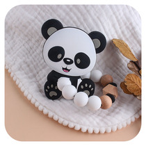 Amazons new DIY creative silicone Panda Toy Tooth Gum Baby Silicone Bead Hand Ring Tooth rubber grinding tooth stick