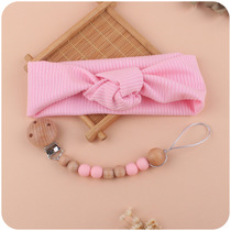 Baby Supplies Baby Cute Hair Band Appeasement Baby Silicone Bead Bite Rubber Nipple Chain Anti Fall Chain Suit New