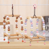 New Spot Ins Fields Garden Colorful Wooden Bird Cage Bird Autumn Thousands of Cockatoo Climbing Bird Station Shelf Toy Manufacturer Volume