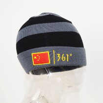 361 degree sponsorship of the Chinese delegation national team black and gray striped sports knitted hat thread hat