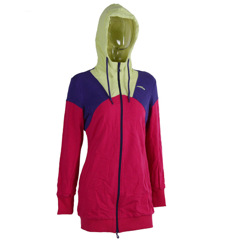 Anta sponsored the Chinese delegation national team women's red, yellow and purple color matching long hooded sweatshirt (no tag)