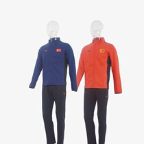 Anta 2017 sponsored the Chinese delegation national team burning red moon blue knitted sports suit