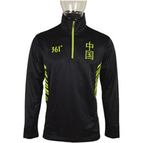 361 degree sponsorship of the Chinese delegation national team Black stand-up collar long-sleeved T-shirt
