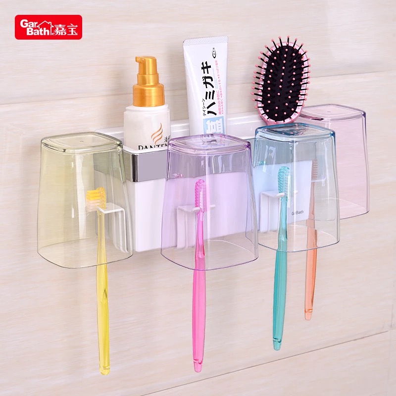 Carabao Toothbrush Shelf Suction wall Cosmetic Room Toothpaste Tooth holder Perforated Toothbrushing Cup Holder Gargling Cup Suit