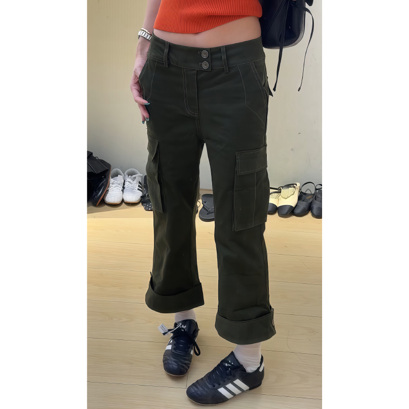 American Retro Low-Waist Workwear Flared Denim Cropped Pants for Women, Early Autumn Spicy Girl Design Straight-Leg Eight-Point Pants American Retro Low-Waist Workwear Flared Denim Cropped Pants for Women, Early Autumn Spicy Girl Design Straight-Leg Eight-Point Pants