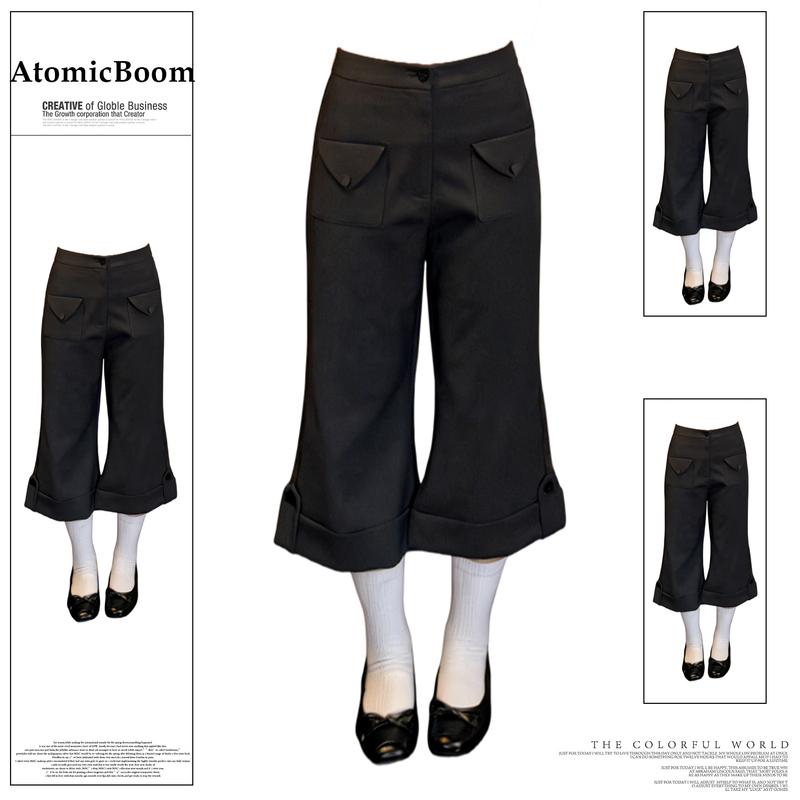 American Retro Low-Waist Vintage Flared Cropped Pants for Women, Summer Thin Flared Pants, Stylish Workwear Style, 8/10 Length Shorts