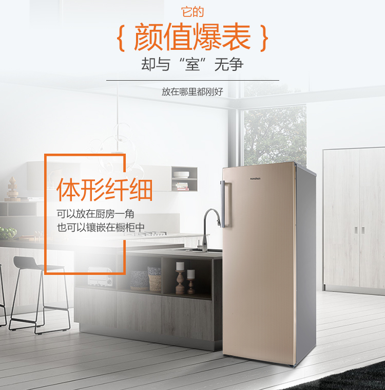 Ronshen Rongsheng BD-170KE lớp ngăn kéo tủ đông dọc tủ đông tủ lạnh 170 lít nguyên mẫu 99 mới - Tủ đông tủ bảo ôn hòa phát