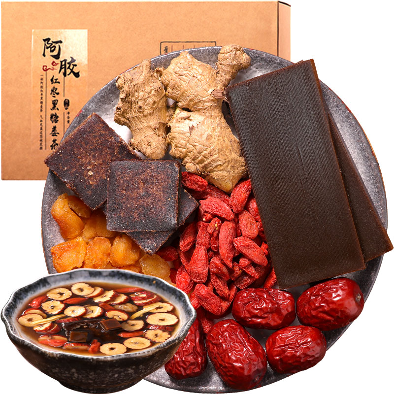 Colla Colla Red Sugar Ginger Tea to wet and expel cold and air nourishing and blood women Flush Drinks Black Sugar Red Date Medlar Ginger Tea Flagship Store