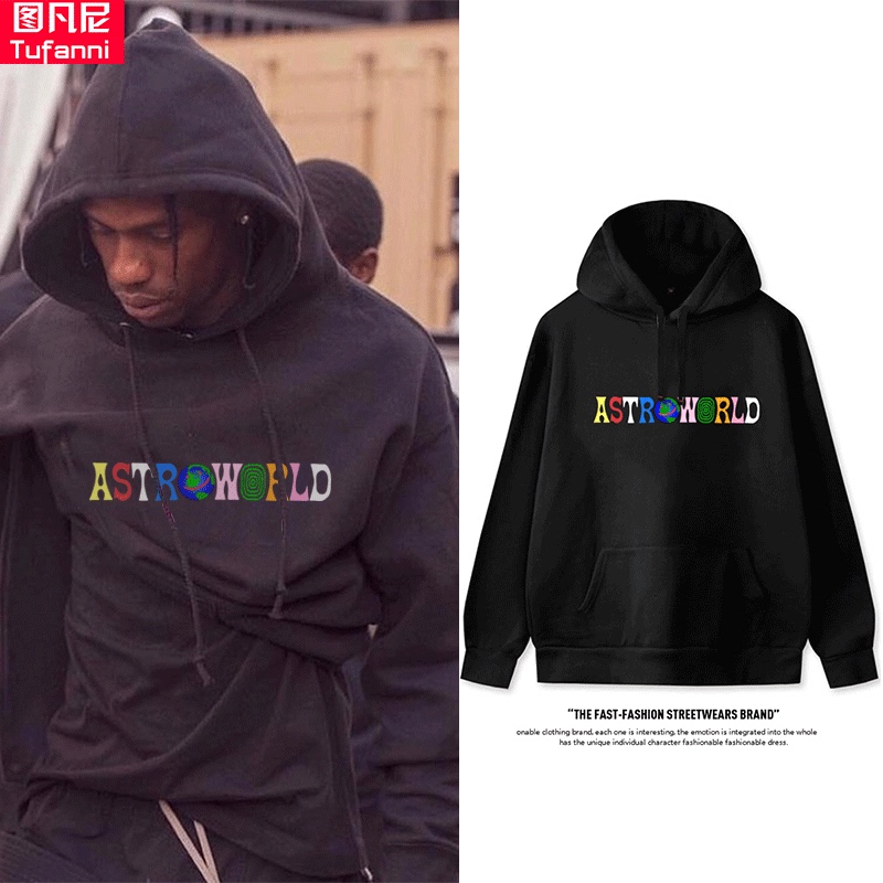 Travis Scott New Album Astroworld Hoodie Sweatshirt Printed Fleece Jacket