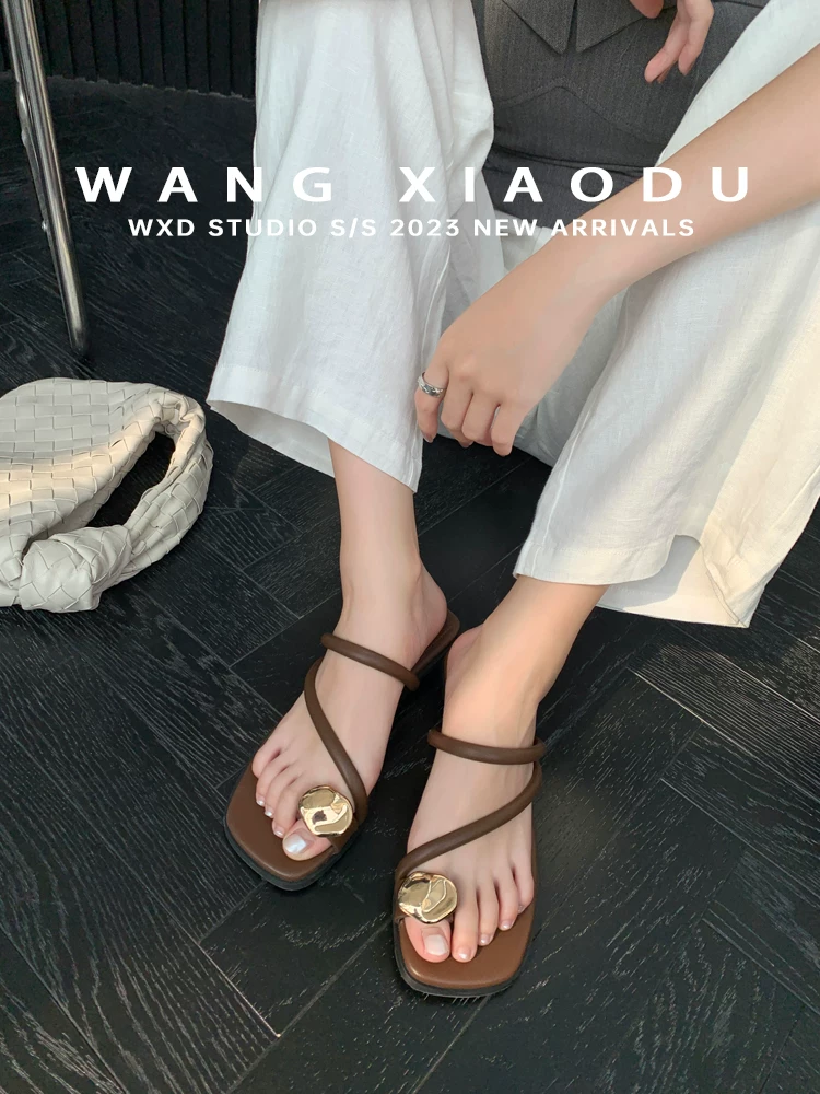 [Wang Xiaodu] Sun Goddess 〇 Summer women's outer flip-flops new fairy style flat sandals