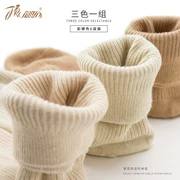 Vớ cotton hàng đầu trong ống 6 đôi tất màu sắc thuần khiết mùa đông cotton đơn giản nữ mùa thu và vớ cotton mùa đông - Vớ bông