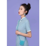 雯卿 Длинное элегантное сексуальное ципао, китайский стиль, облегающий крой, средней длины, городской стиль