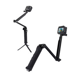 DJI 액션 접이식 3 방향 조정 암 3 배 셀카 스틱 GOPRO12 스포츠 카메라 스탠드 3 방향