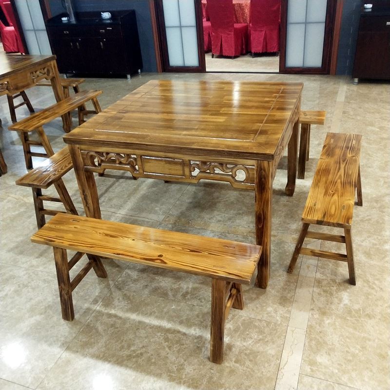 Dining Table And Chairs Combined Leisure Farm Antique Marble Tabletop Small Eating Shop Big Row Stalls Barbecue Eight Immortals Table Dining Room