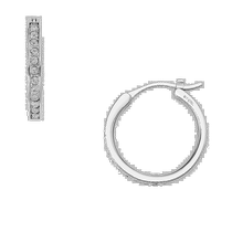 Fossil Narrow Womens Silver Stainless Steel Hoop Earrings - Silver (American Outlet) Straight