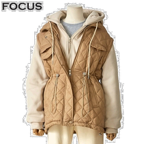 Korean direct mail 4CUS down jacket color diamond quilted jacket_FW2J7JP0375