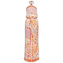Hong Kong Direct Mail Trendy Luxury Poupette St Barth Womens Isabelle Printed Halter Jumpsuit