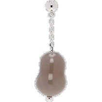 Hong Kong direct mail fashionable luxury Lemaire womens single gray silver Carved Stone earrings