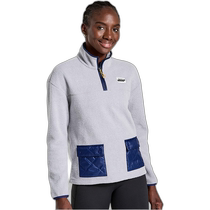 US Direct Mail Saucony Rested Sherpa 1 4 Zip Light Gray Mixed Color