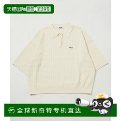 1H 환불 가능한 일본 직접 메일 Fila Freak 's Store Women's 5 분 소매 니트 폴로 셔츠
