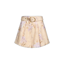 Hong Kong direct mail trendy luxury ZIMMERMANN womens Eden pleated linen shorts