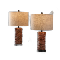 jonathan yElicia 25-Inch Seagrass LED Table Lamp (Set of 2) - Dark Brown (US