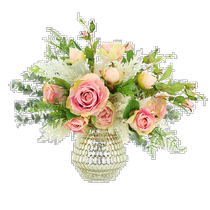 Creative Displays Roses and Peonies Arrangement in Gold Vase