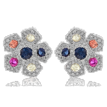 Diana M Diamond Earrings - White (American Outlet) Straight Hair