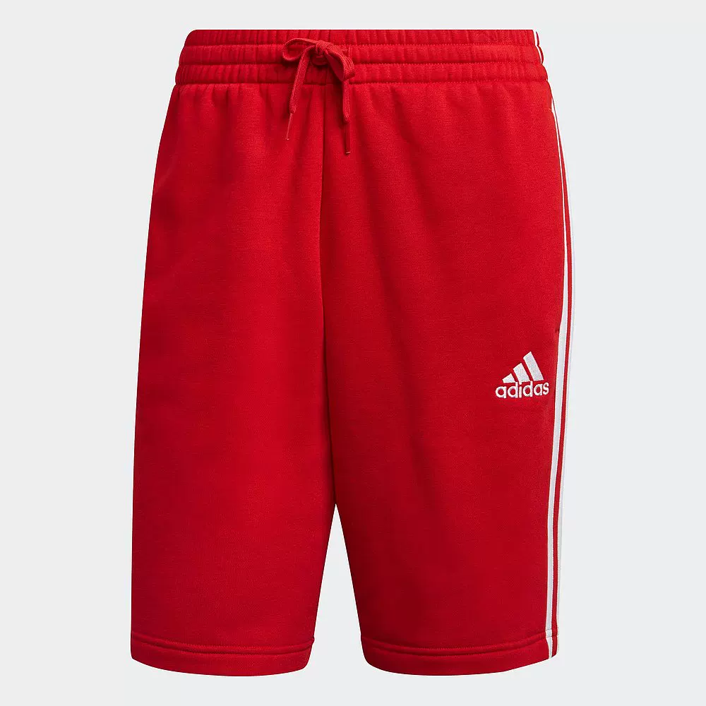 [Мужские шорты adidas Essentials Fleece 3-Stripes - черные / белые]