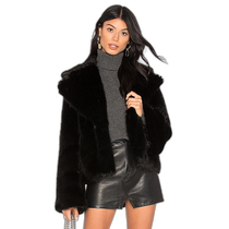 Hong Kong Direct Mail Trendy Luxury UNREAL FUR Womens Madam Butterfly Pattern Faux Fur Jacket URF8