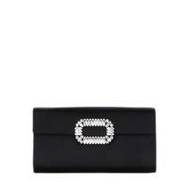 Hong Kong Direct Mail Trendy Luxury ROGER VIVIER Womens Crystal Buckle Satin Envelope