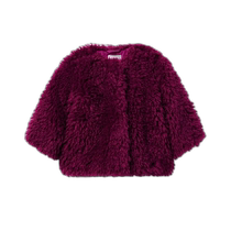 Janie and Jack Plush Sherpa Jacket - Red (USA Outlet) Straight Hair